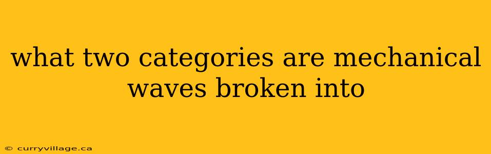 what two categories are mechanical waves broken into