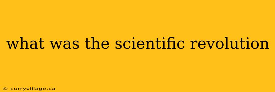what was the scientific revolution