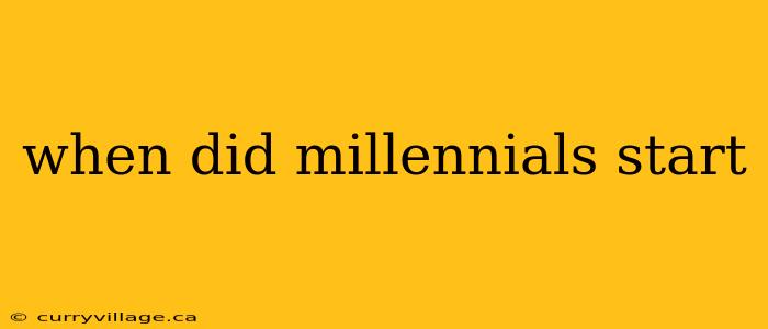 when did millennials start