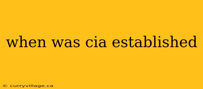 when was cia established