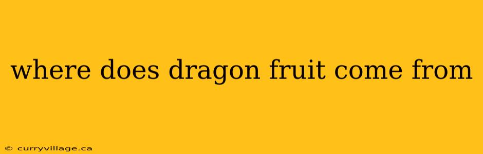 where does dragon fruit come from