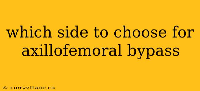 which side to choose for axillofemoral bypass