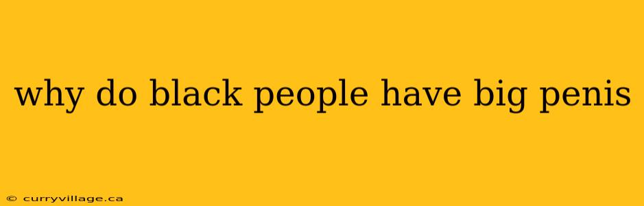 why do black people have big penis