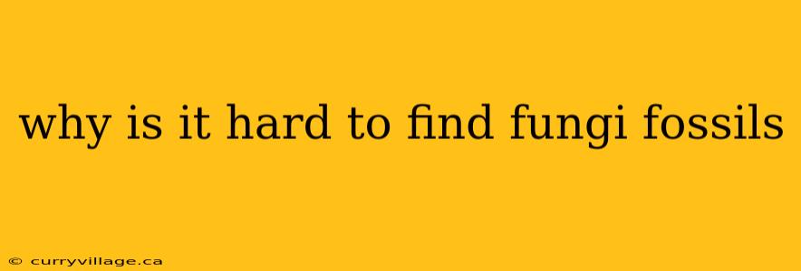 why is it hard to find fungi fossils
