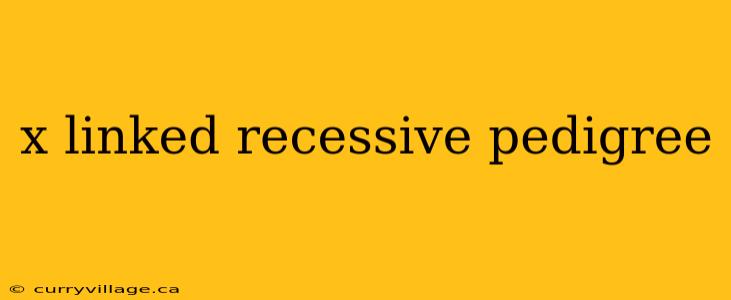 x linked recessive pedigree